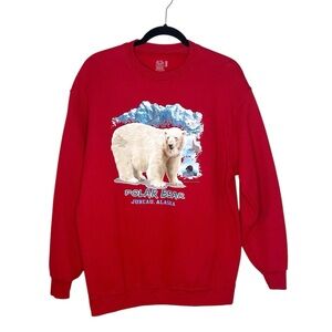 Polar Bear Juneau Alaska Red Sweatshirt size Large